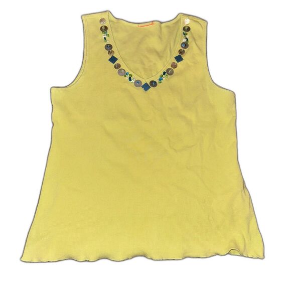 Size Medium Unbranded Shell Yellow Neon Y2K Style Top - Picture 1 of 2